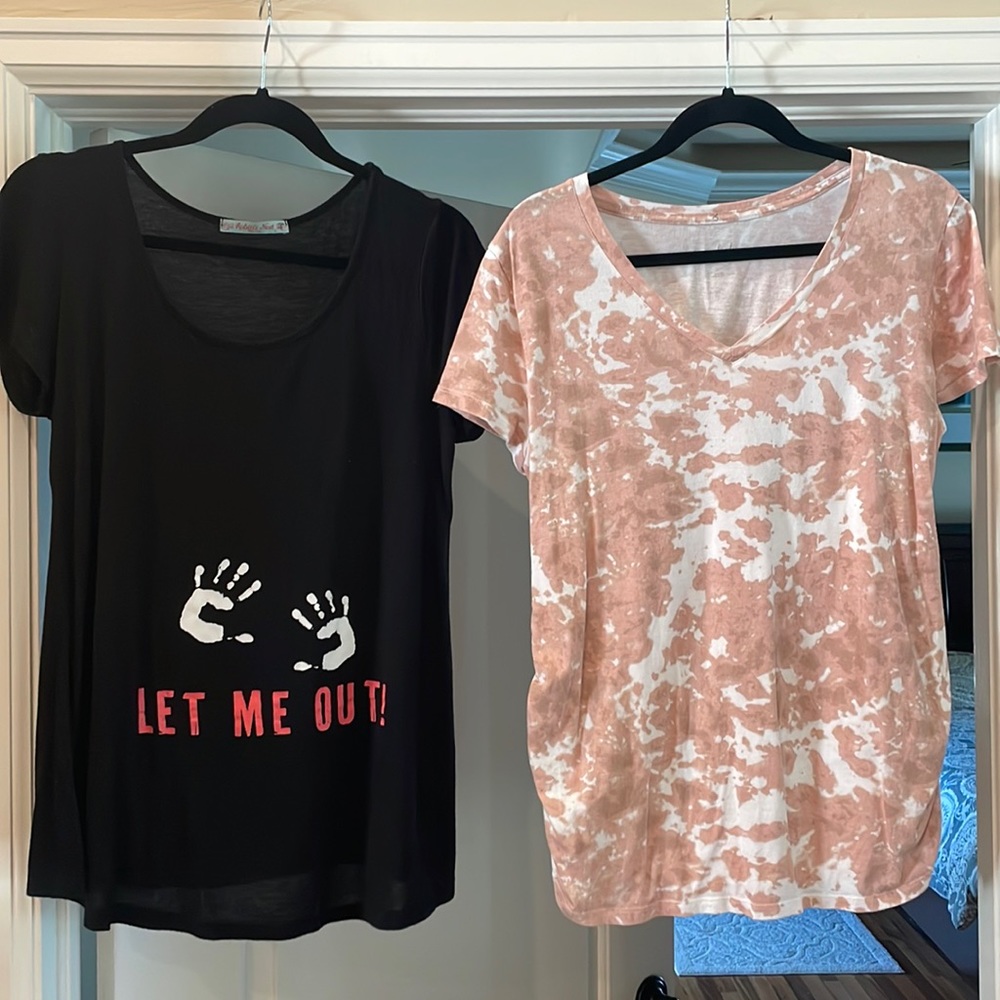 Lot of 2 maternity large shirts